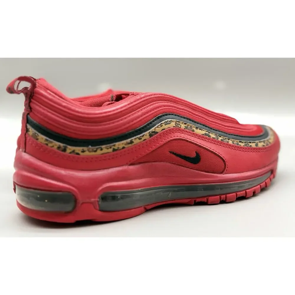 Women’s 8 Nike Air Max 97 Leopard Pack Red Black BV6113-600 Pre-owned